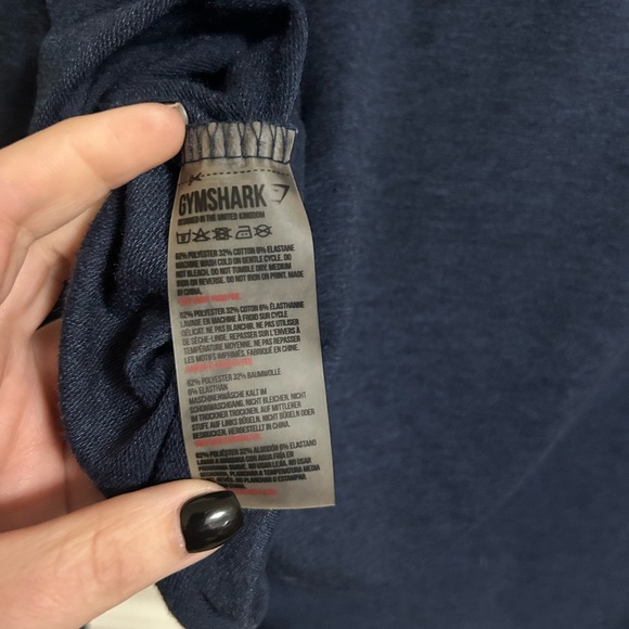 Gymshark Training Cropped Hoodie Sweatshirt Women’s Size Medium Navy Blue - Picture 4 of 5